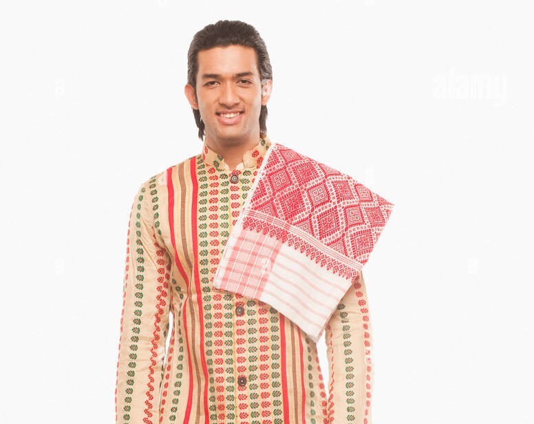 Traditional Assamese men's attire